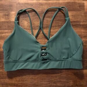Presley Hill Size Medium Sports Bra Strappy Racerback Double Lined Pullover